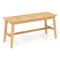 39.5" Wicker Dining Bench Natural Wood Frame with Comfortable Breathable Woven Seat